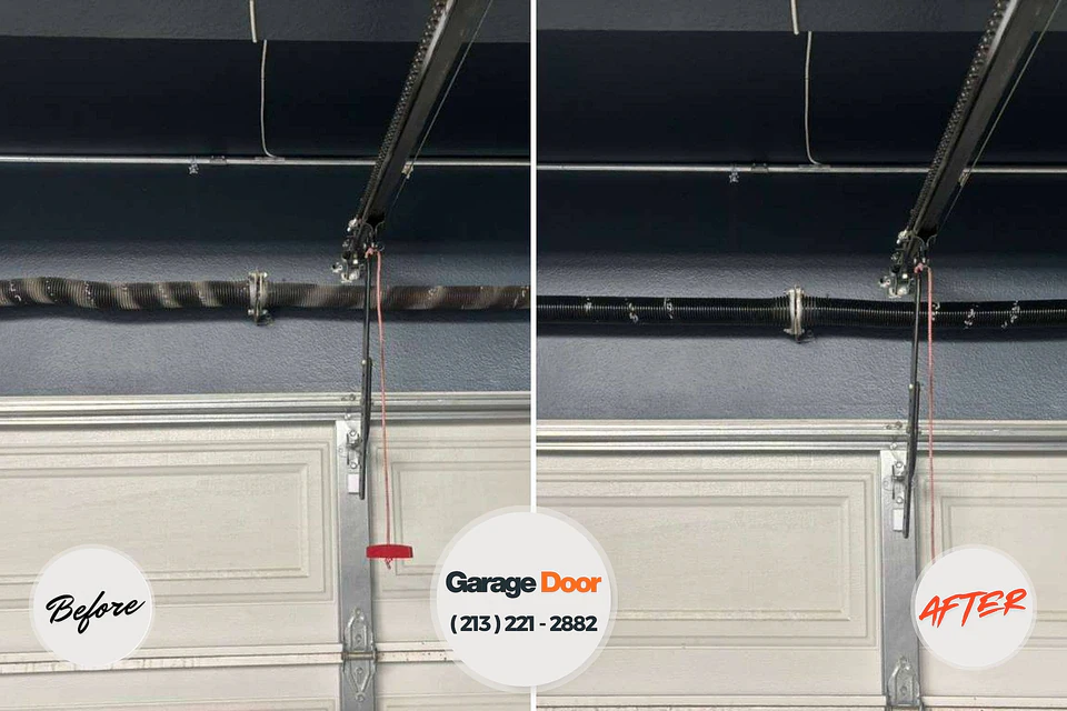 Before and after: garage door repair Jenkintown, PA